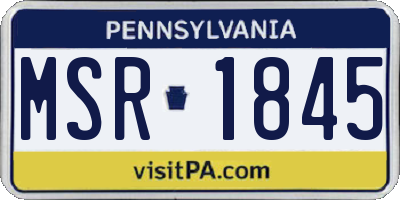 PA license plate MSR1845