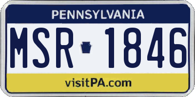 PA license plate MSR1846