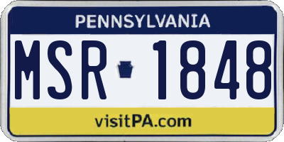 PA license plate MSR1848