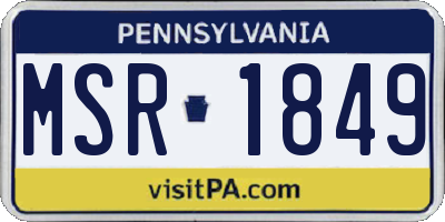 PA license plate MSR1849
