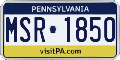 PA license plate MSR1850