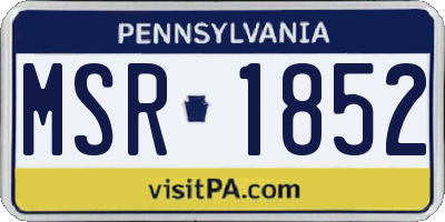 PA license plate MSR1852