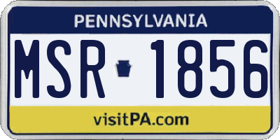 PA license plate MSR1856