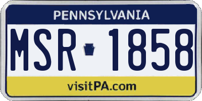 PA license plate MSR1858