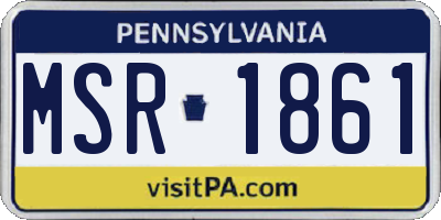 PA license plate MSR1861