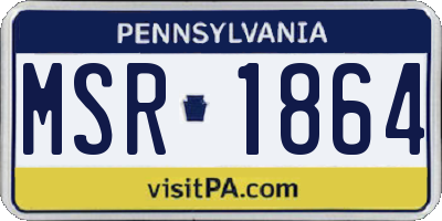 PA license plate MSR1864