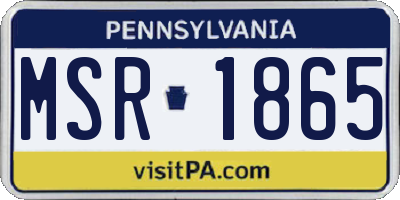 PA license plate MSR1865