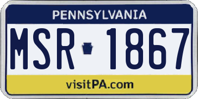 PA license plate MSR1867