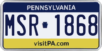 PA license plate MSR1868