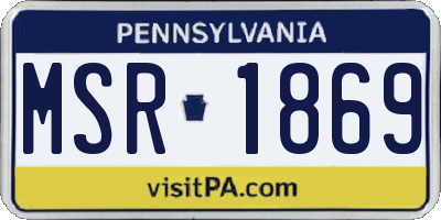PA license plate MSR1869