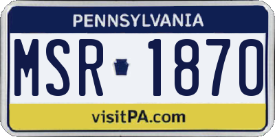 PA license plate MSR1870