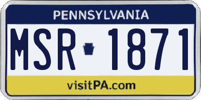 PA license plate MSR1871