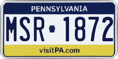 PA license plate MSR1872
