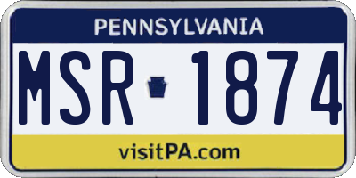 PA license plate MSR1874