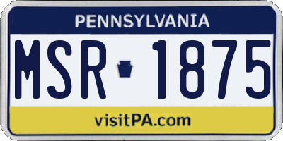 PA license plate MSR1875