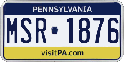 PA license plate MSR1876