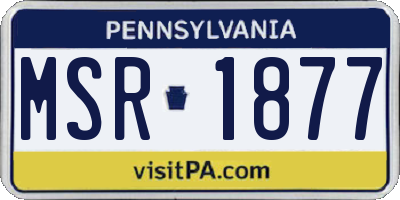 PA license plate MSR1877