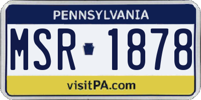 PA license plate MSR1878