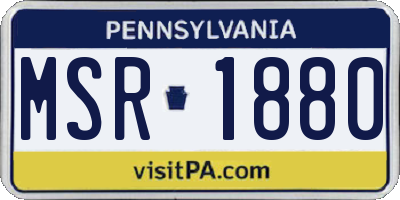 PA license plate MSR1880