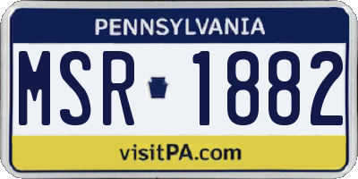 PA license plate MSR1882