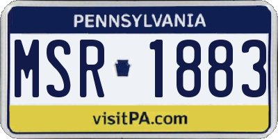 PA license plate MSR1883
