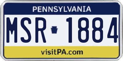 PA license plate MSR1884