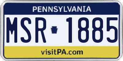PA license plate MSR1885