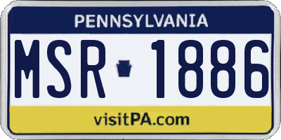 PA license plate MSR1886