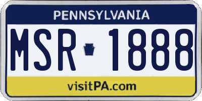 PA license plate MSR1888