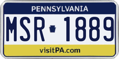 PA license plate MSR1889