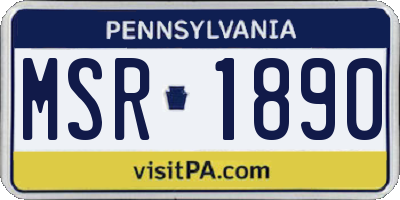 PA license plate MSR1890