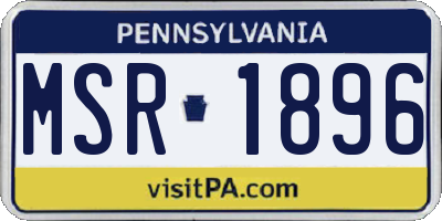 PA license plate MSR1896