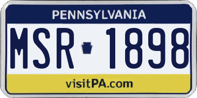 PA license plate MSR1898