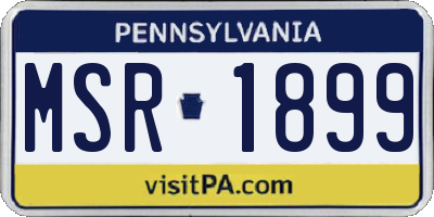 PA license plate MSR1899