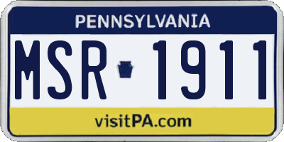 PA license plate MSR1911