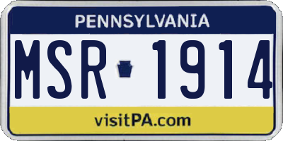 PA license plate MSR1914