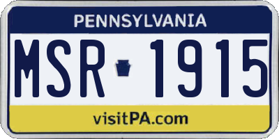 PA license plate MSR1915