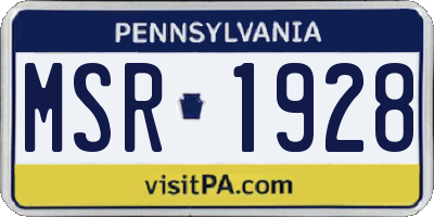 PA license plate MSR1928