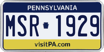 PA license plate MSR1929