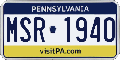 PA license plate MSR1940