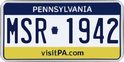 PA license plate MSR1942