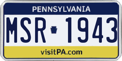 PA license plate MSR1943