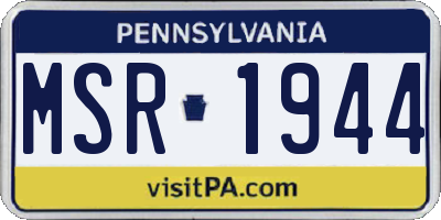 PA license plate MSR1944