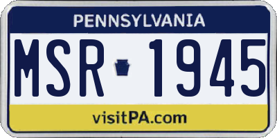 PA license plate MSR1945