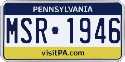 PA license plate MSR1946
