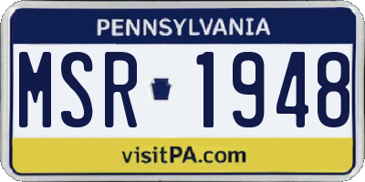 PA license plate MSR1948