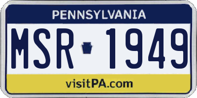 PA license plate MSR1949