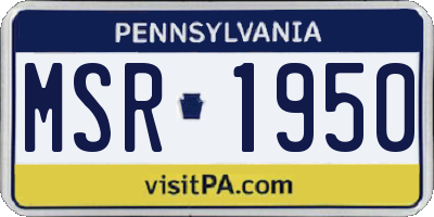 PA license plate MSR1950