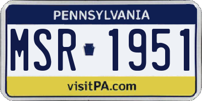 PA license plate MSR1951