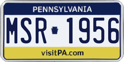 PA license plate MSR1956